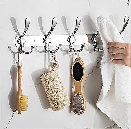 Väggkrokar - Rostfria stålhyllor (2-pack) - Kraftig väggmontering - Premiumdesign Rostfri hängare vägg