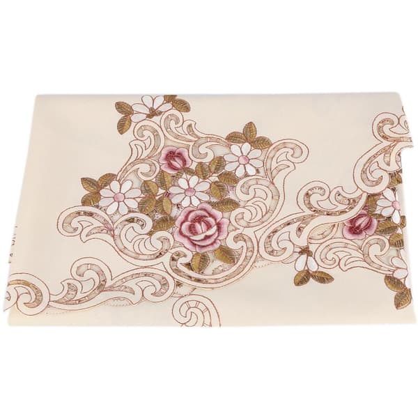 120CM European Style Embroidered Tablecloth Fabric Art Table Runner Decoration Tea Tablecloth Home Tablecloth
