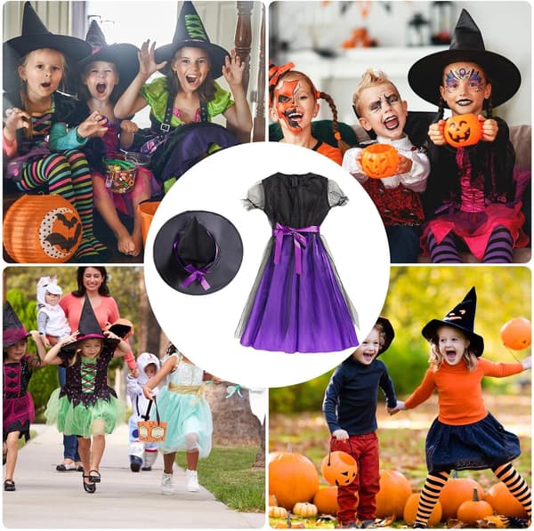 Hekse-Halloweenkostumer til piger