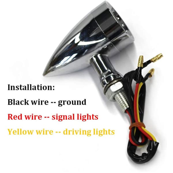 1 par sorte retro motorcykelgitter blinklys LED bremselys blinklys til
