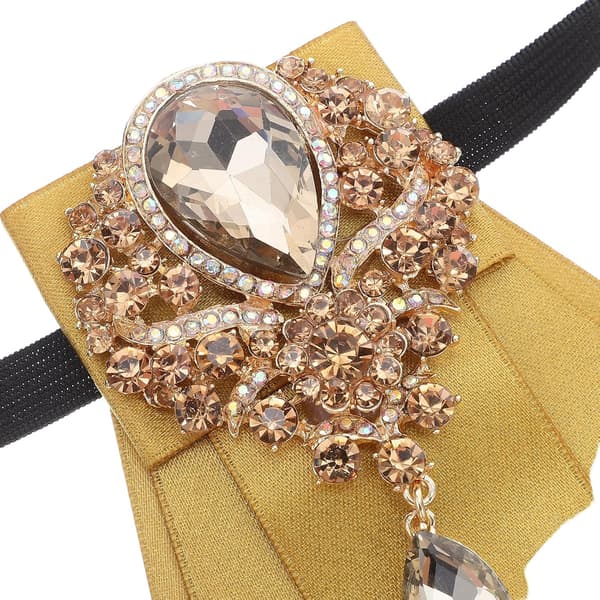 Gylden Rhinestone Butterfly til Mænd, Justerbart Forbundet Bryllupstilbehør