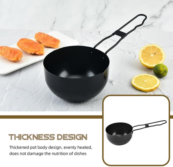 Mini Cast Iron Pot 11.7 cm Deep Cast Iron Pot with Handle, Multifunctional Soup Pot