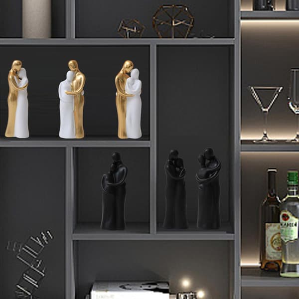 Harts Parstatue Abstrakt Figur Ornament Klemmende Elskere Figurin