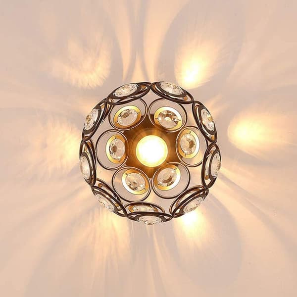 Sett med 2 moderne krystall- og metalltaklamper, industriell E27-pendellampe