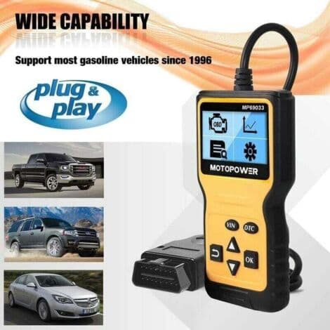 OBD2-scanner, universel fejlkodelæser til motor, CAN-diagnoseværktøj til alle biler med OBD-II-protokol,