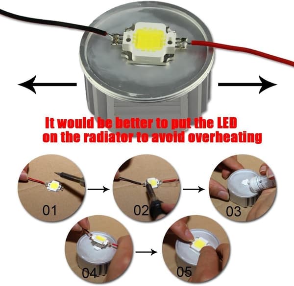 100W LED-chiplampe Varmhvit Høy Effekt Energibesparende (5-pakning)