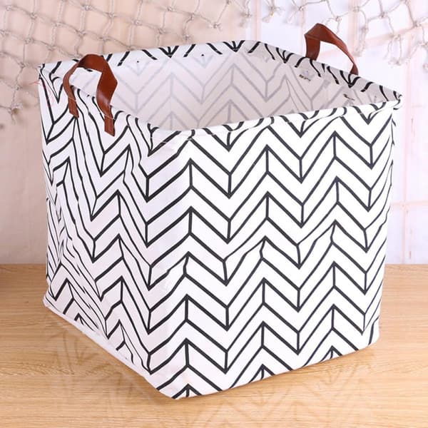 Large Fabric Laundry Basket, Cotton and Linen Storage Basket