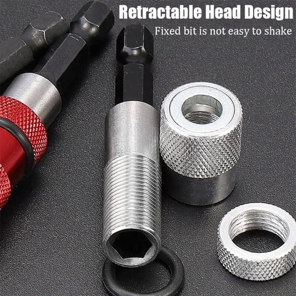 Kraftig magnetisk bitsholder, 4-delt slagtrekker bitsholder med 4 PH2-bits, sekskantet magnetisk skrutrekker bitsholder for bor