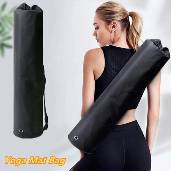 Foldable waterproof yoga mat storage bag with adjustable shoulder strap A