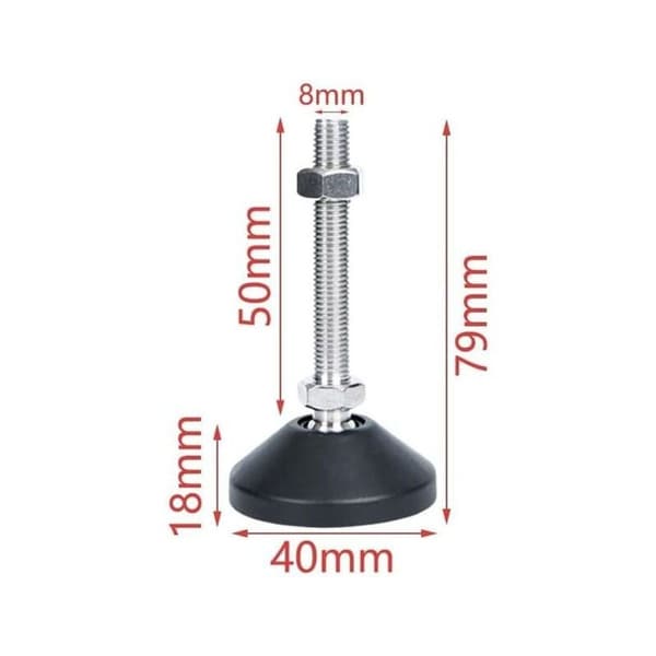 Adjustable foot M8 x 50, M adjustable screws, adjustable M legs