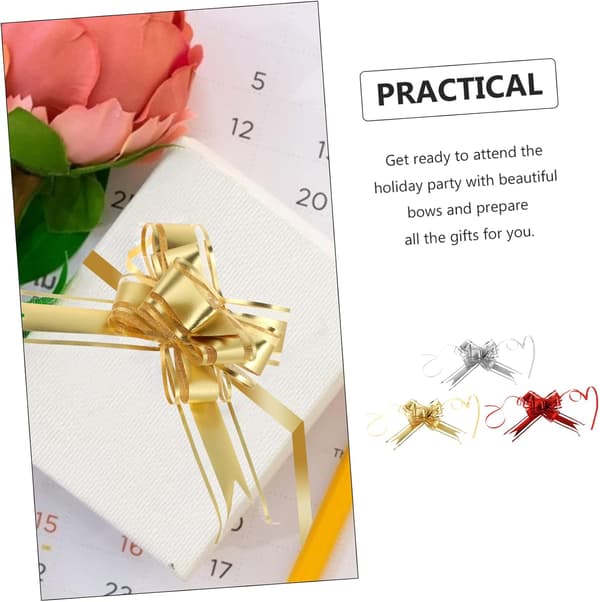 30 stk satengtrekkbånd DIY trekkblomstdekorasjon gaveinnpakning dekor Valentinsdag blomstertilbehør
