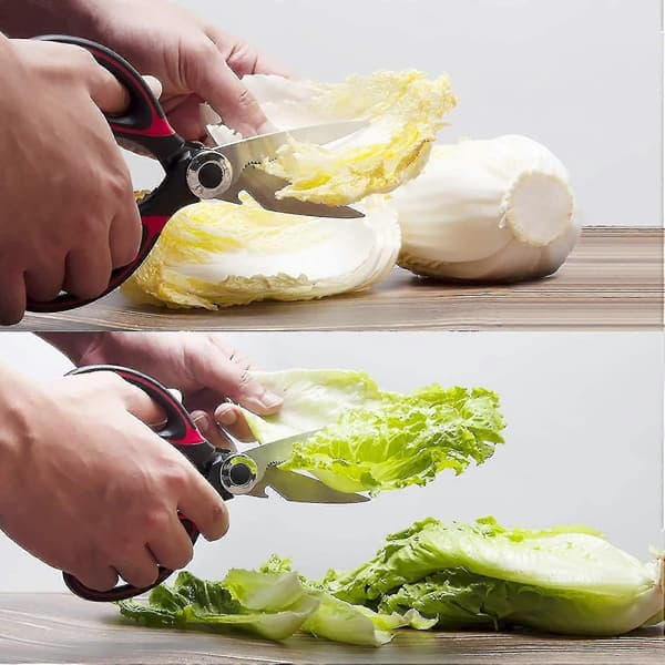 Chicken Bone Scissors, Multifunctional Kitchen Scissors With Non-Slip Handle And Lock, Corkscrew Black [xc]