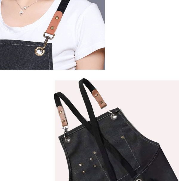Tykt lerretforkle, snekring, hagearbeid, denimrem, bomulls(rosa) belte