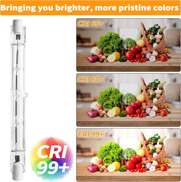 8-pack R7s Halogen Bulb, R7s 118mm 500w Halogen Bulb for Home, Workplace Lighting, Floor Lamp etc.