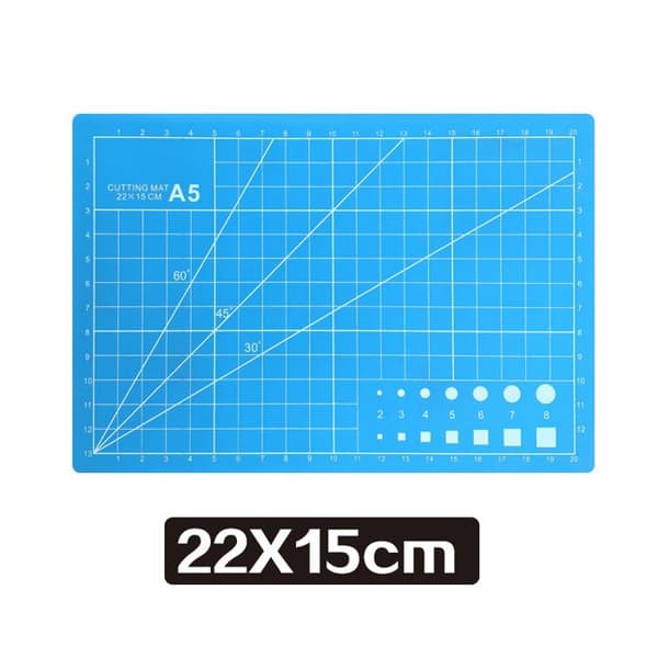 Self-healing PVC Cutting Mat A5, suitable for sewing, patchwork and crafts (blue)
