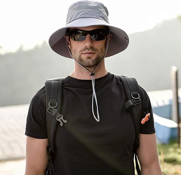 Fiskerhat Bred Skygge Solhat Udendørs Vandring Safari Sommer Jagthat UV-beskyttelse grå grey