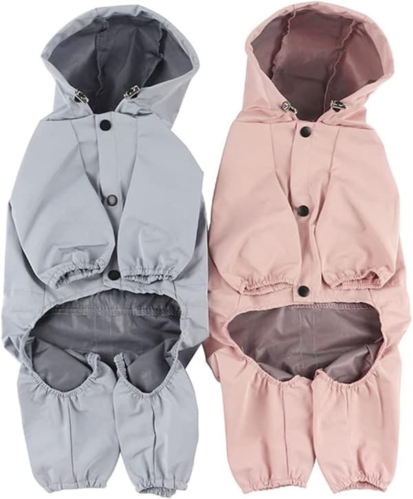 Adjustable Waterproof Lightweight Cape Style Reflective Strips Wind and Rainproof Dog Hooded Raincoat Small Dog Raincoat Pink M pink M