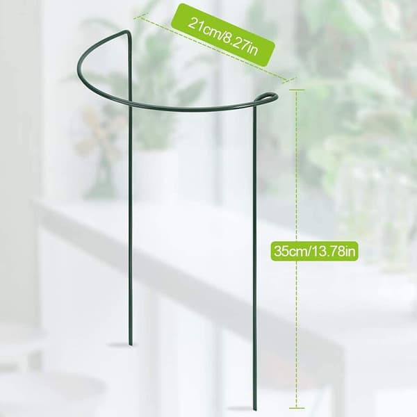 Plant Support 8-pack Half-round Metal Green Garden Support Garden Support Ring Garden Edge 21X35 Cm