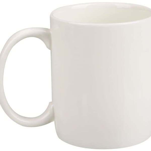 Ceramic Coffee Mug with Middle Finger - Funny Gift for Humor Lovers - White KLB