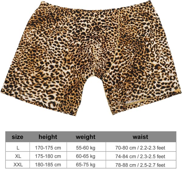 Men's Long Underwear Leopard Print Cotton Material Comfortable Fit for Daily Use Stretch Design for Active Lifestyles