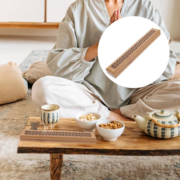Grace Bamboo Incense Burner Box Double-Layered Hollow Carved Incense Holder