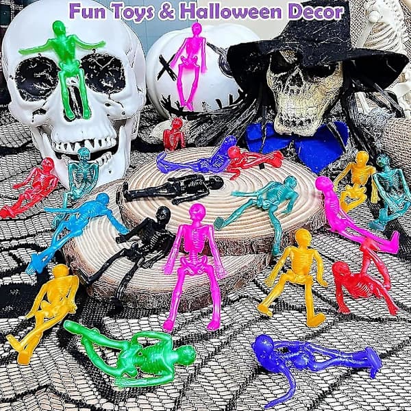 Halloween Skelet Blødt Gummi Legetøj Nyhed Sensorisk Stressaflastende Legetøj Børnegave