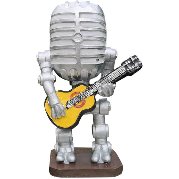 Stil Mikrofon Robotlampe Holder Gitar Vintage Harpiksdekorasjon Robotdekorasjon