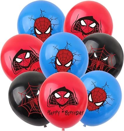 12-pakning Spider Super Hero bursdagsfestballonger, Super Hero Party Fa