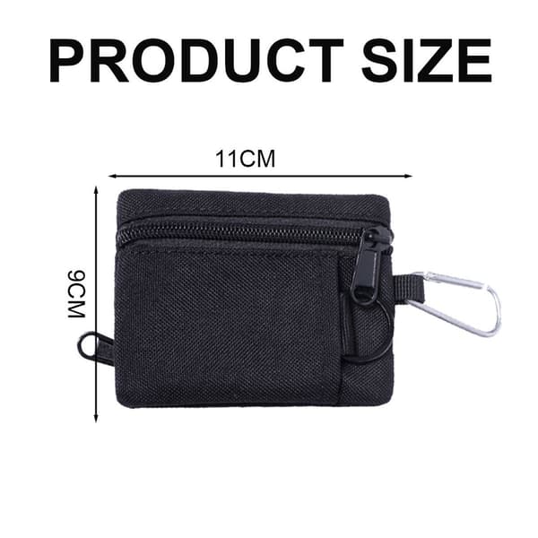 Minimalist Small Wallet with ID Window, Waterproof Black