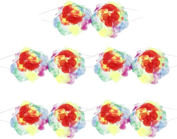 5 stk. Hula Bikini Toppe Kostume Hawaii Hibiscus Blomst til Kvinder