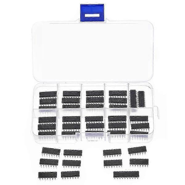 40 stk (20 stk 74HCxx+20 stk 74LSxx) Serie Logikk IC Sortimentsboks Digital Integrert Chip