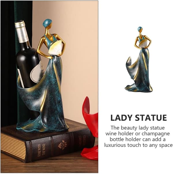 Skjønnhetsdamestatue Vinstativ Harpiks Vinstativ Unik Elegant Design