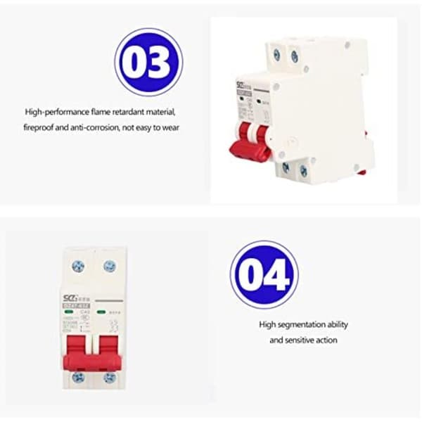 2P 1000V 40A Miniature DC-afbryder Solcelle-PV-system DC-afbryderisolator DIN-skinne monteret afbryder DZ47-63Z C40 DC-afbryder