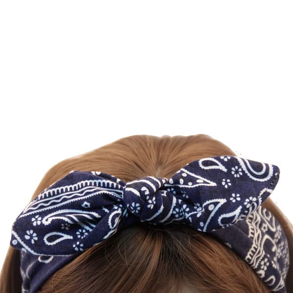 6-pack elastiska paisley-bandana-knut-hårband med kaninöron