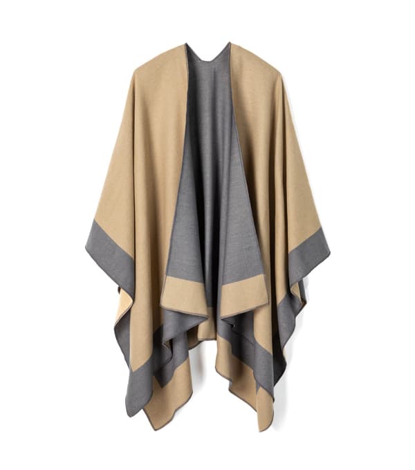 Dame Poncho Sjal Wrap Cape med Åpen Front for Kvinner, Cardigan Genser Teppe for Vår Høst Vinter, Grå Grå 2 Gray 2