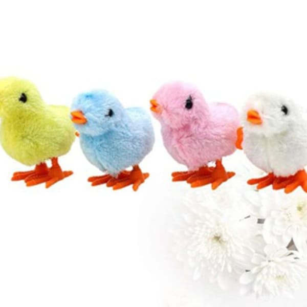 4-pack fluffiga hoppande kycklingar, uppdragbara leksaker, hållbara och användbara KLB