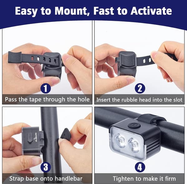 LED Bicycle Light - 2-piece - Front Light Rear Light - Bicycle Light - Bicycle Lighting - Bicycle Lights ...