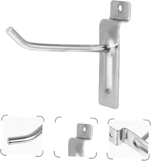 10 pcs Slatwall Hooks Iron Slat Wall Hanging Hooks Store for Wall Panel
