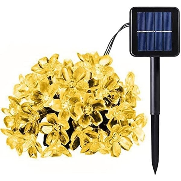 7M 50 LED Körsbärsblom Solcellsslinga Trädgård Fairy Light