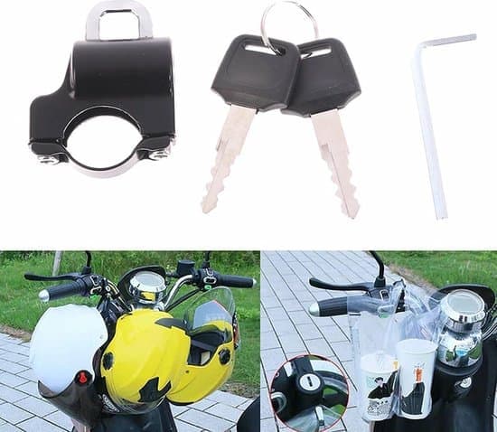 Hjelmlås - Motorcykelhjelmlås - Motorcykellås - Motorcykel - Lås til din hjelm - Tyverisikring - Universel