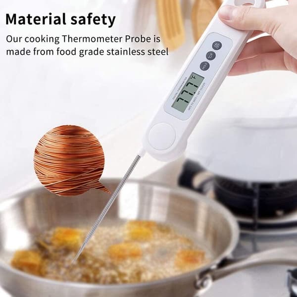 Digitalt termometer for umiddelbar avlesning av kjøtt og mat - Termometer for matlaging, grilling, baking, godteri, væsker, bad, melk