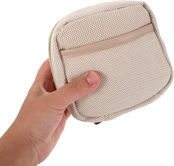 Rejse Makeup Organizer Taske med Rum, Letvægts Khaki