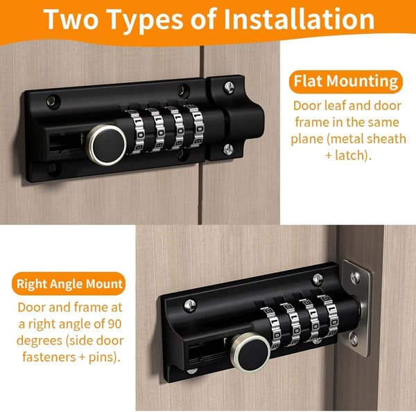 Door Code Lock, Keyless Entry Door Lock, Waterproof 4 Digit Combination Lock, Combination Padlock