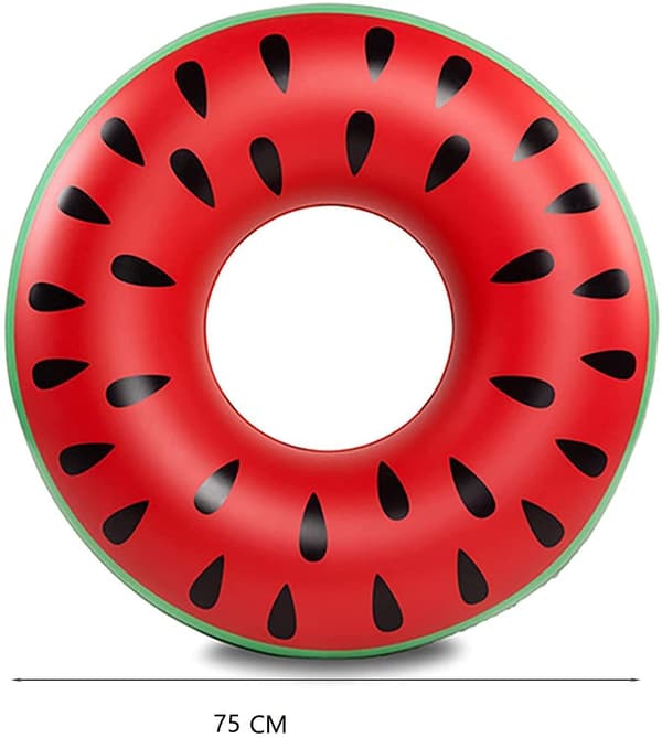 Gummiring til svømning, oppustelig ring, stor svømmering strandlegetøj, svømmering pool flyder til voksne (75 cm) (rød)