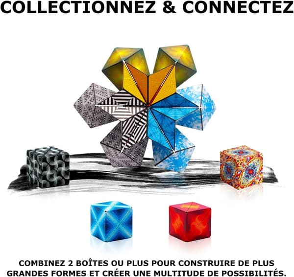 Konstant skiftende tredimensionel magnetisk 3D Rubiks terning (