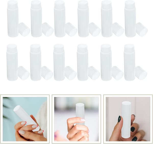 50 Pcs Empty Lip Balm Tubes with Lids Lipstick Containers in PP Material, DIY Friendly