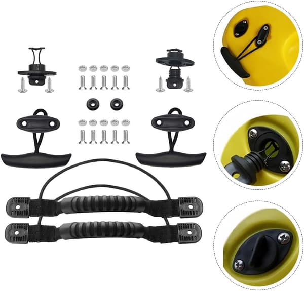 Kayak Handle Kit with T-Shaped Pull Handles and Drain Plug Screws for Kayak Accessories