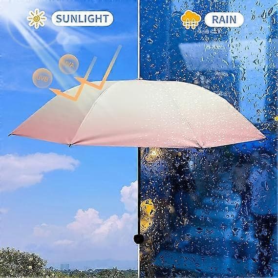 Mini Kompakt Sol & Regn Rejseparaply Bærbart Paraply Sammenfoldeligt Rejse Vindtæt Paraply UV-Paraply Til Solbeskyttelse