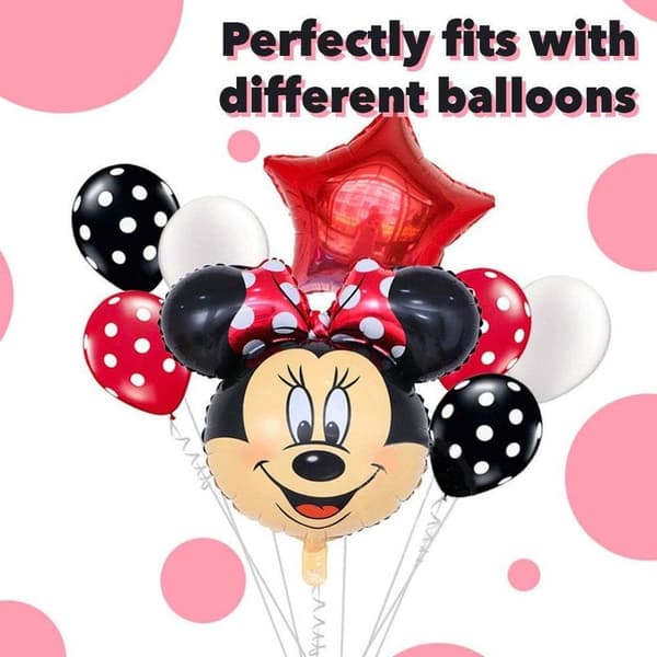 27 tums Minnie Mouse-formad folieballong med röd foliebåge