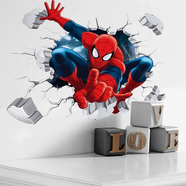 45*60cm Spiderman Veggklistremerker DIY Avtakbare Spiderman Barn